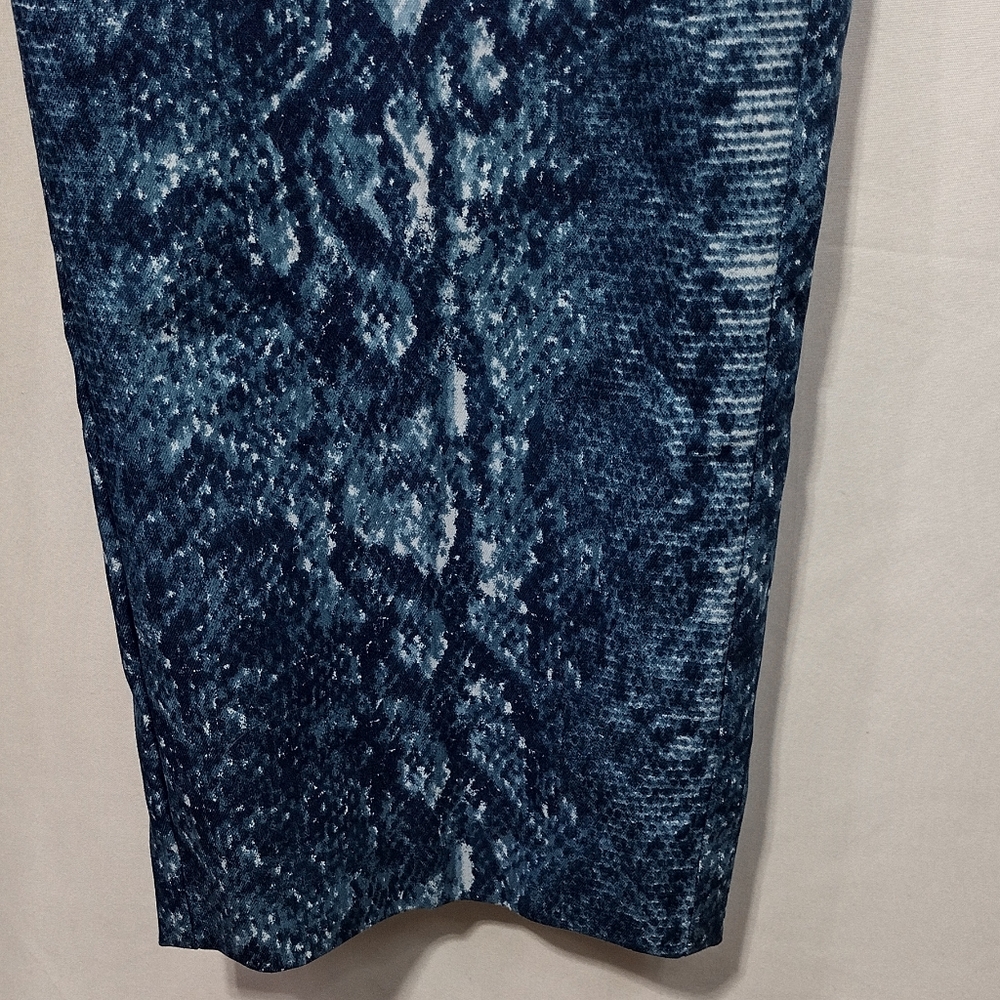 NWT New Directions Animal Print Pull On Pants Womens 12 Blue Boho Retro 90s Y2K - Picture 4 of 8